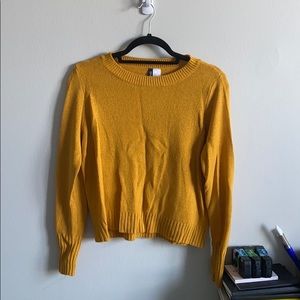 H&M Distressed Yellow Sweater